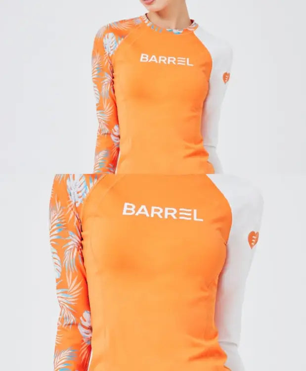 Barrel Women Sunset Flower Odd Rashguard-orange - Image 4