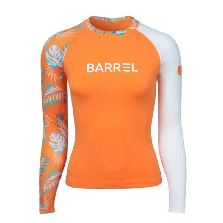 Barrel Women Sunset Flower Odd Rashguard-orange - Image 2