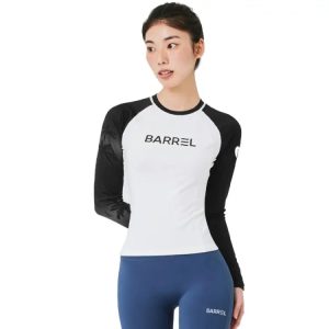 Barrel Women Sunset Palm Tree Odd Rashguard-black