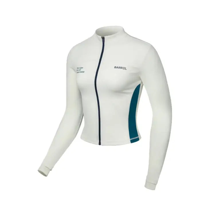 Barrel Women Vibe Crop Zip-up Rashguard-ivory - Image 3