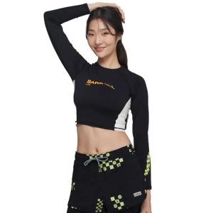 Barrel Womens Move Crop Rashguard-BLACK
