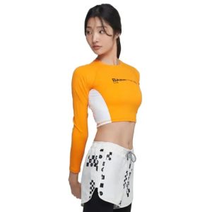 Barrel Womens Move Crop Rashguard-orange