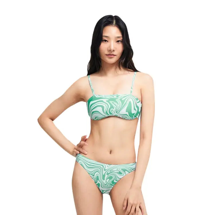 Barrel Womens Ocean Marble Bikini Bottom-GREEN - Image 4
