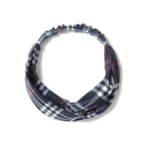 Barrel x Romantic Crown Hair Band-navy Check