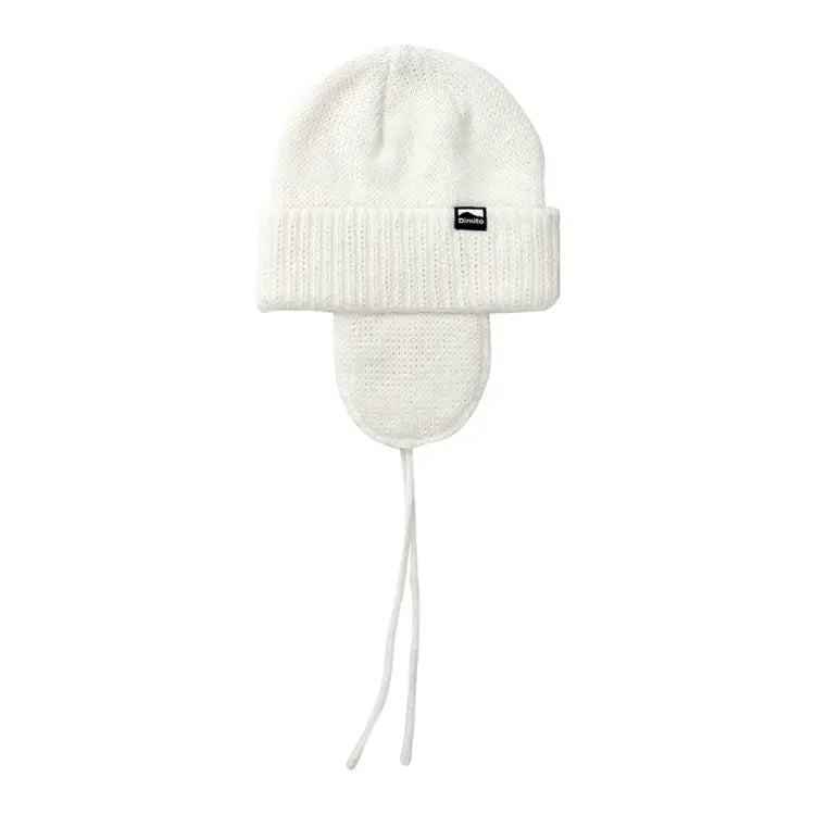 Dimito 24 Ear Flap Beanie-WHITE