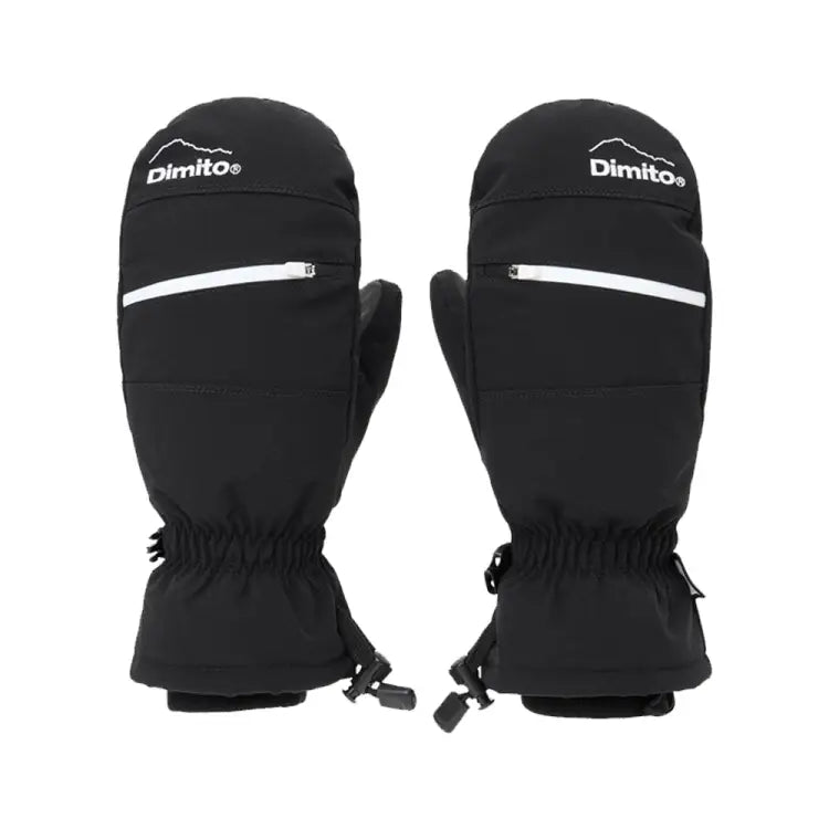 Dimito Block Zip Mitten Glove-BLACK