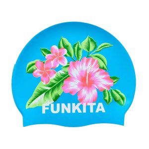 Funkita Silicone Swimming Cap-blue Hawaii