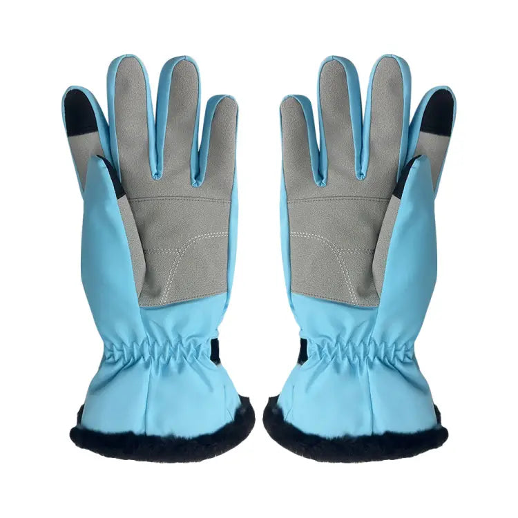 Fuzl Women Fur Snow Glove-blue - Image 2