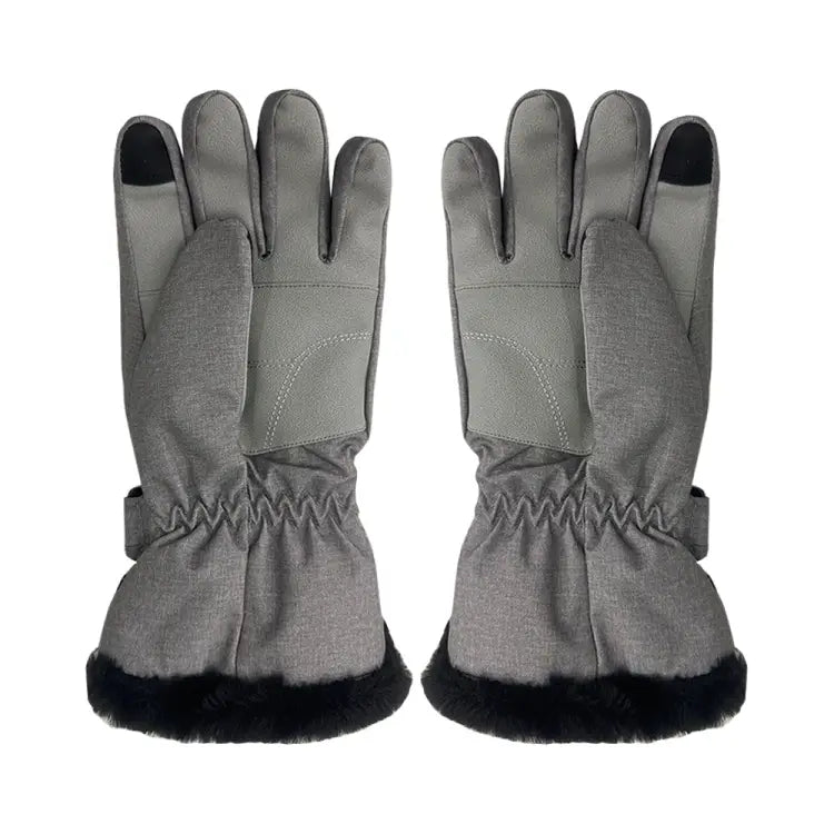 Fuzl Women Fur Snow Glove-grey - Image 2