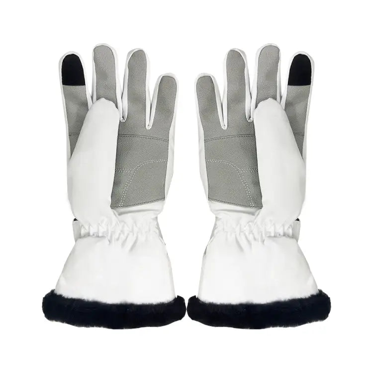 Fuzl Women Fur Snow Glove-white - Image 2