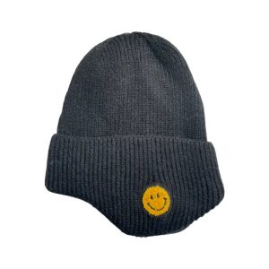 JP Kids Smiley Beanie-BLACK