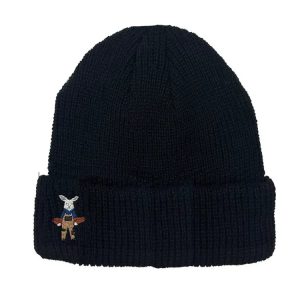 Keep White Rabbit Beanies-BLACK