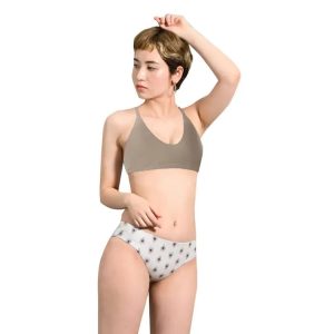 Maka-Hou Women Back Cross Bra Top-BEIGE (Japanese Brand)
