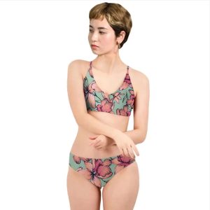 Maka-hou Women Back Cross Bra Top-big Flower (japanese Brand)