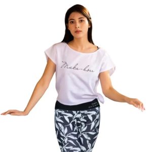 Maka-hou Women Basic Logo Rash Tee-white (japanese Brand)