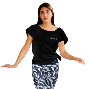 Maka-hou Women Beach Basic Crop Tee-black (japanese Brand)