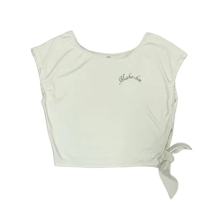 Maka-hou Women Beach Basic Crop Tee-ivory (japanese Brand)