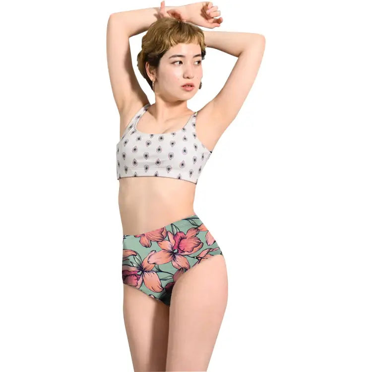 Maka-hou Women High Waist Bikini Panties-big Flower (japanese Brand) - Image 2