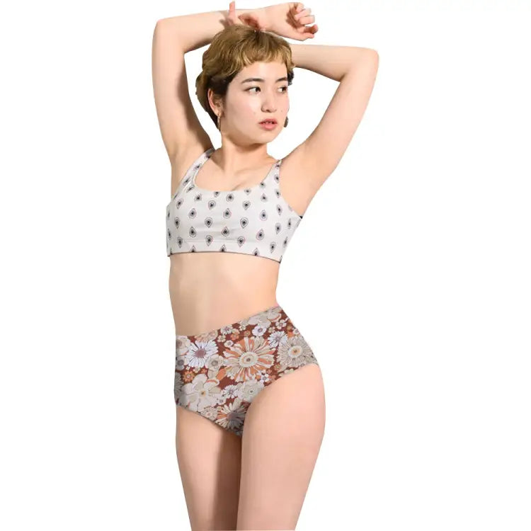 Maka-hou Women High Waist Bikini Panties-retro Flower (japanese Brand) - Image 2