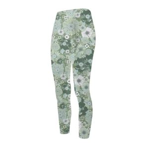 Maka-hou Women p Water ??Yoga Leggings-greenflower (japanese Brand)