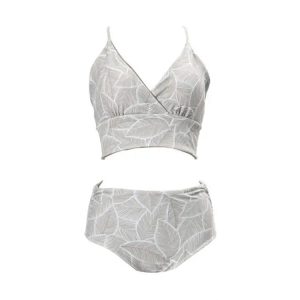 Maka-hou Women Reversible Bikini-beige Leaf (japanese Brand)