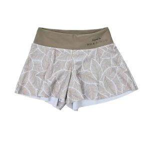Maka-hou Women Summer Shorts-beige Leaf (japanese Brand)