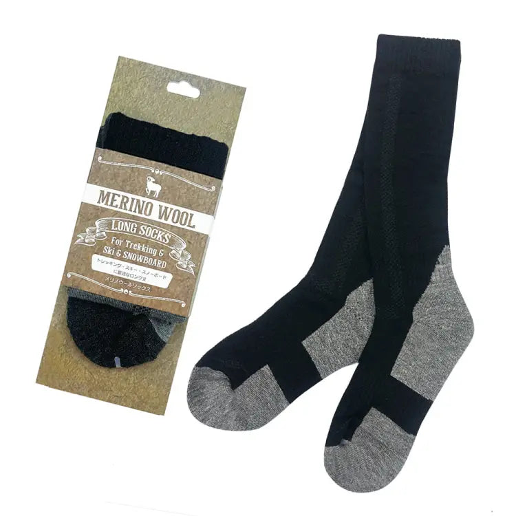 Merino Wool Long Socks-black