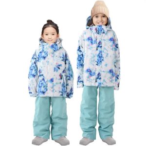 Nima Kids Snow Suits-white Flower (japanese Brand)