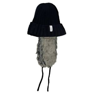 Peax Fur Earflap Beanie-black