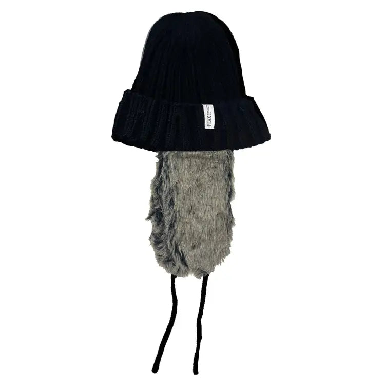 Peax Fur Earflap Beanie-black
