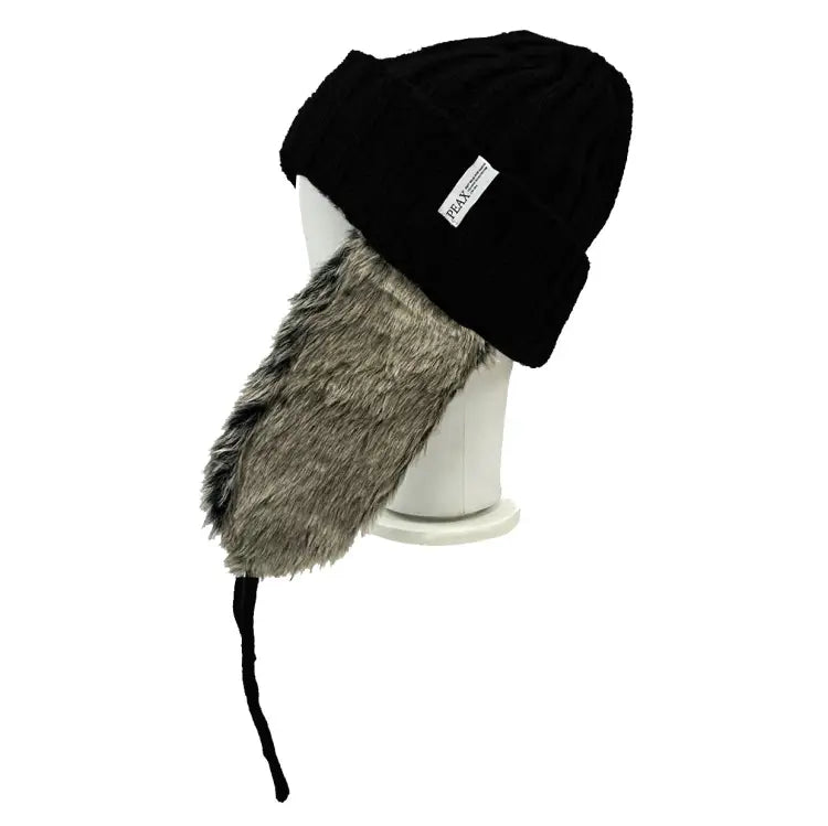 Peax Fur Earflap Beanie-black - Image 3