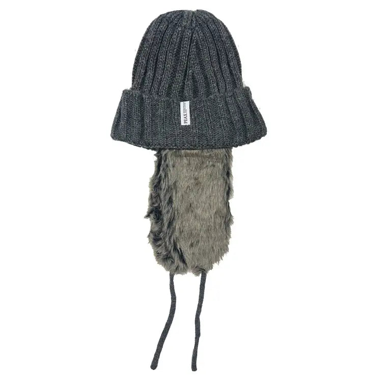 Peax Fur Earflap Beanie-gray